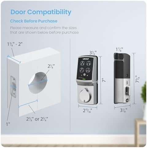 Lockly Secure Pro Wi-Fi Smart Deadbolt Lock - Left Fingerprint Edition