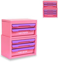 5-Drawer Metal Tool Box for DIY, Pink-Purple