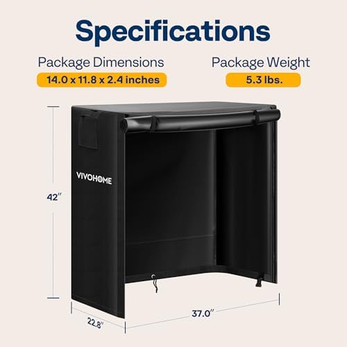 VIVOHOME 3ft Waterproof Outdoor Firewood Log Rack Cover, Black