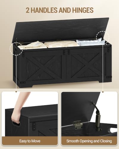 Hzuaneri 47" Storage Bench, Lift Top,225L/59Gal Storage Chest