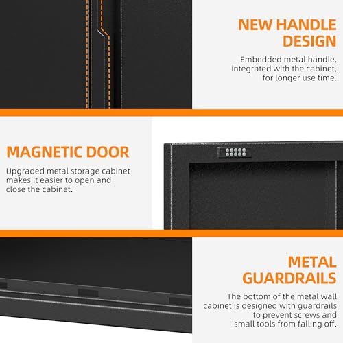 Garage Wall Cabinet with 2 Doors, Metal Wall Cabinet with Lock
