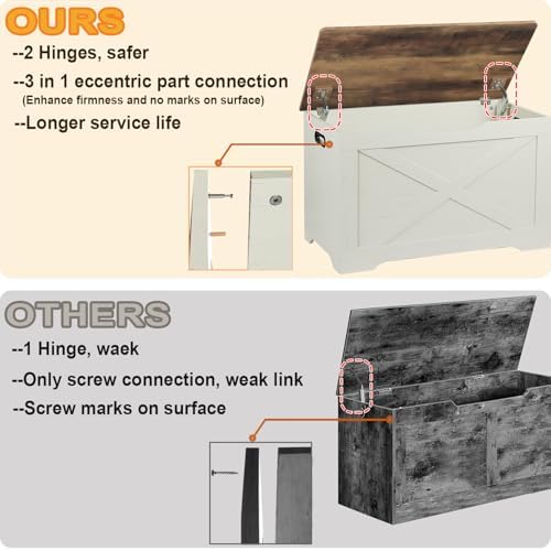Timberer 31.5" Storage Chest, Wooden Storage Bench, Entryway Shoes Bench