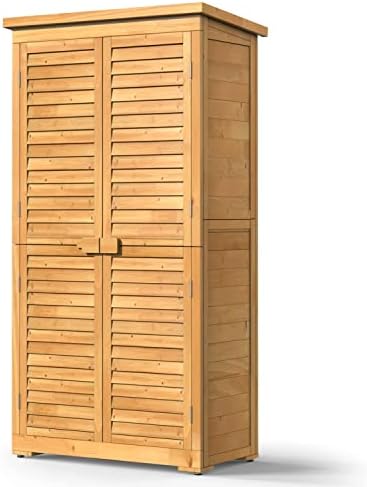 Bealife 63.2" Outdoor Storage Cabinet with Double Doors - Natural