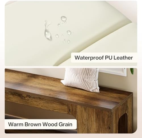 Tribesigns L Shaped Corner Bench with Removable Seat Cushion, 47.24" Farmhouse Breakfast Nook Bench, Corner Bench for Kitchen, Dining Room, Living Room