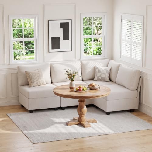 Breakfast Nook Bench with Storage, 4 Seats Modular Corner Banquette Seating