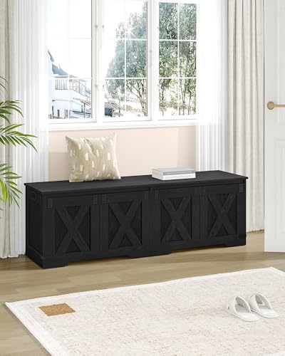 Hzuaneri 59" Rustic Storage Chest and Bench | 70 Gal | 330lb Seat
