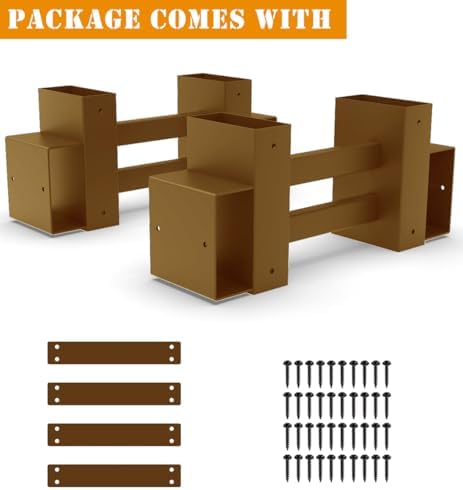 Outdoor Firewood Brackets Fire Wood Rack for 2x4 lumber, Brown