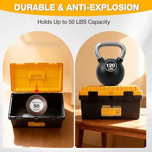 4-Piece Stackable Tool Box Set, Heavy Duty Plastic Case