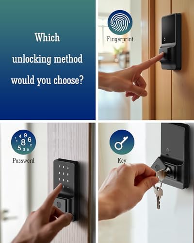 LeLoupFidele Smart Keyless Deadbolt Lock with Fingerprint for Front Door