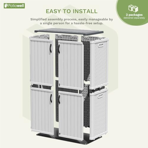 Patiowell 50 cu.ft Resin Outdoor Storage Shed, Resin Storage Cabinet