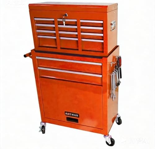 RYH 8 Drawers Rolling Tool Chests (Orange, 8 Drawers /43.1" H × 24.2" W)