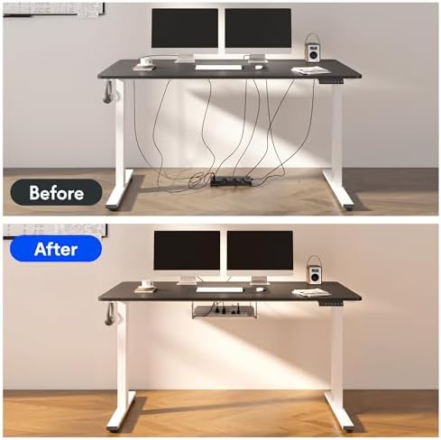 FLEXISPOT EN2 48"x30" Standing Desk with Power Strip Bundle, Black