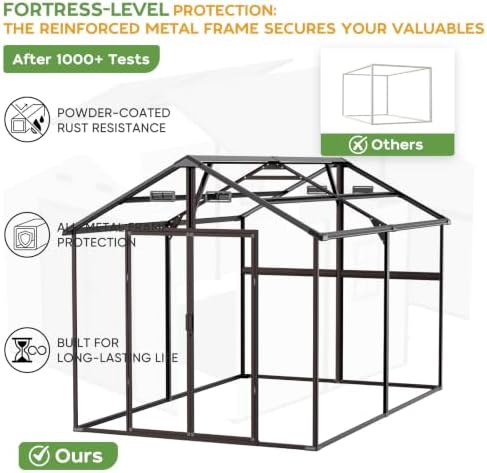 WACASA 8x12 FT Resin Plastic Outdoor Storage Shed with Floor