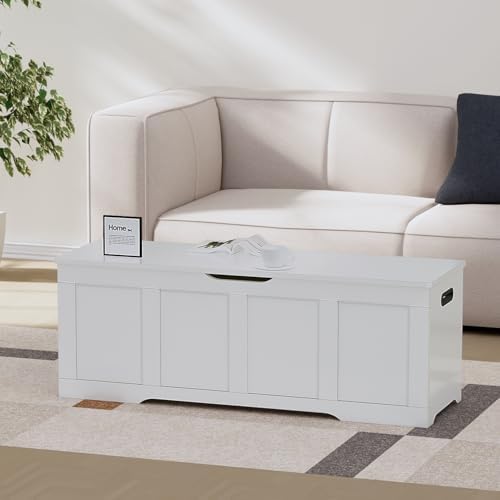 Timberer 47.2" Storage Chest Extra Large Storage Bench with 2 Safety Hinges
