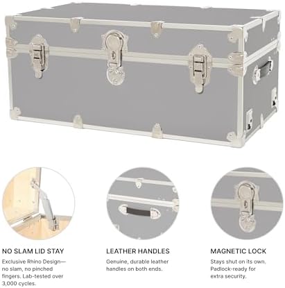 Rhino Classic Large Trunk for Camp & College, Dorm Storage Footlocker Chest