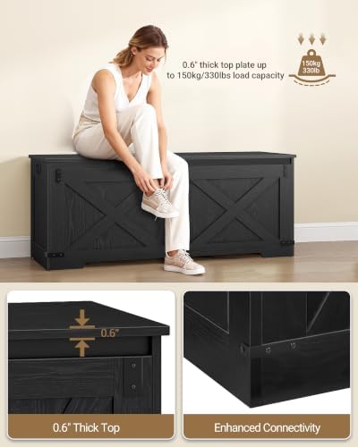 Hzuaneri 47" Storage Bench, Lift Top,225L/59Gal Storage Chest