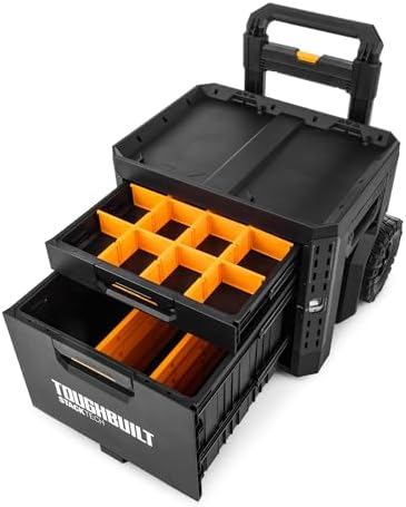 ToughBuilt StackTech 2 Drawer Rolling Locking Tool Box, 240 lb Capacity