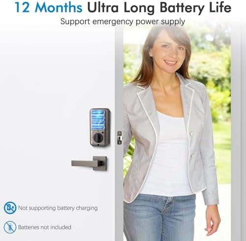 Keypad Smart Deadbolt Lock Set with 2 Lever Handles,5-in-1 Control