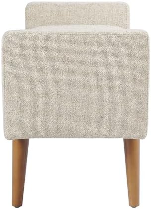 HomePop Fulton 48" Storage Bench - Textured Cream Fabric