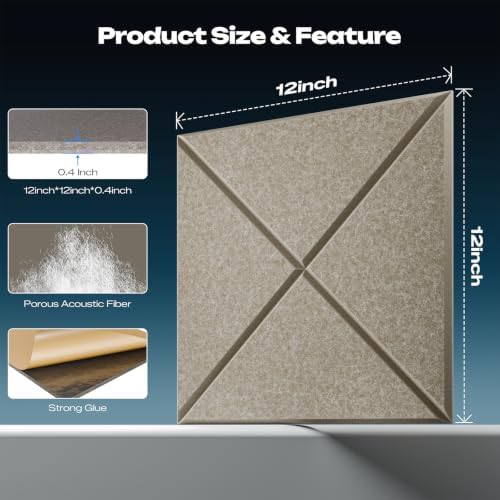 sonicism 22 pack x-lined acoustic panels shown in use