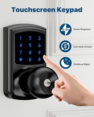 Keyless Entry Door Lock Keypad Smart Knob Electronic Digital Code 4 Pack