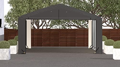 ShelterLogic ShelterTube Garage & Storage Shelter, 20' x 23' x 10' Heavy-Duty Steel Frame Wind and Snow-Load Rated Enclosure, Gray