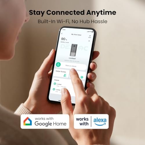 DESLOC Fingerprint Smart Lock with Handle, 16 Month Last, Built-in WiFi
