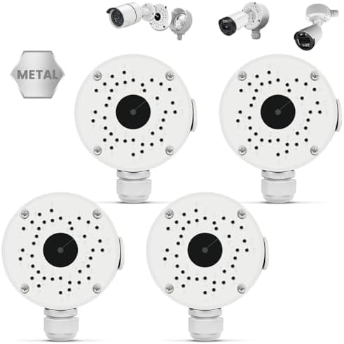 metal universal bullet security camera junction box shown in use