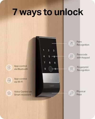 Tapo Smart Door Lock Wi-Fi Deadbolt, Palm & Fingerprint Recognition, DL130
