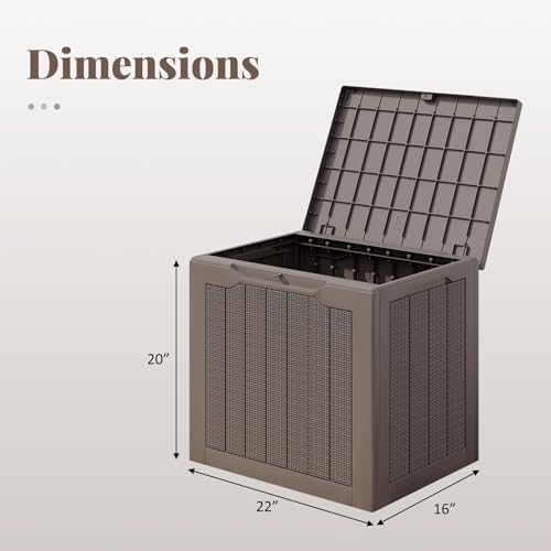 Tangkula 30 Gallon Outdoor Storage Box with Lockable Lid
