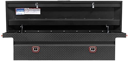 Weather Guard Saddle Truck Tool Box Aluminum Full Low Profile Textured Matte Black 10.2 Cu Ft