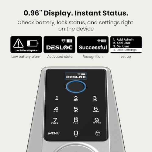 DESLOC WiFi Fingerprint Smart Keypad Door Lock D110 Plus with App Control