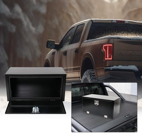 36'' Heavy Duty Truck Tool Box Steel for UnderBed Trailer Outdoor Car with Lock and Key - 36 x 18 x 18 Inch Black Underbody Toolbox