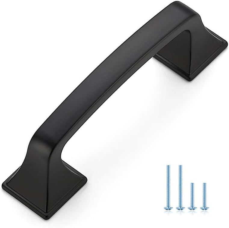 Ravinte Cabinet Pulls 3 Inch Matte Black Kitchen Cabinet Handles 30 Pack | Drawer Pulls Kitchen Cabinet Hardware Black Cabinet Drawer Handles Arch Pull Solid Big Square Foot