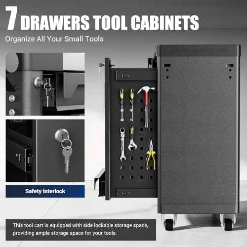7 Drawer Rolling Tool Chest, Side Drawer