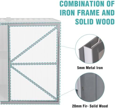 Outdoor Storage Shed 4.2x2.2FT with Metal Frame & Fir Wood, Weatherproof Resin Garden Shed for Patio Backyard, Horizontal Storage Cabinet with Adjustable Shelves