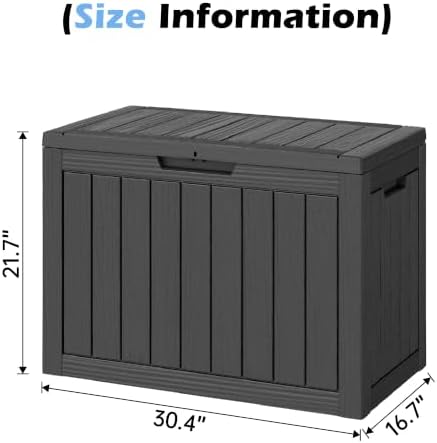 Outdoor Storage Box Waterproof, 45 Gallon Deck Box for Patio Storage
