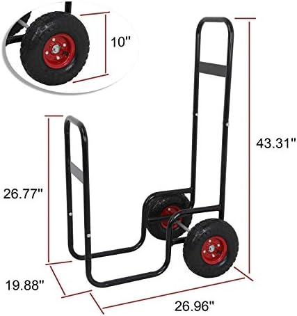ZENY Portable Firewood Hauler & Carrier, Black