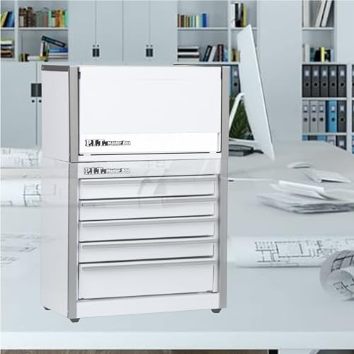 P.I.T. Mini Tool Box,3 Drawers Small Metal Toolbox for Tools Storage,White