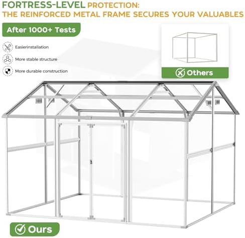 WACASA 10x12 FT Large Resin Plastic Outdoor Storage Shed with Floor