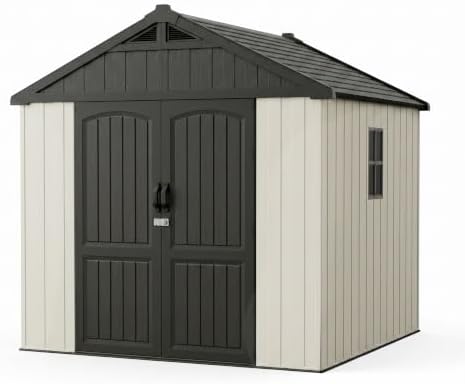 Devoko 8 x 8 FT Outdoor Storage Shed with Floor, Garden Resin Shed