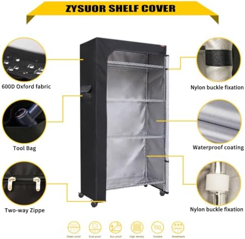 Shelf Dust Covers for Wire Shelving, Fits 48" W x 18" D x 72" H Rack