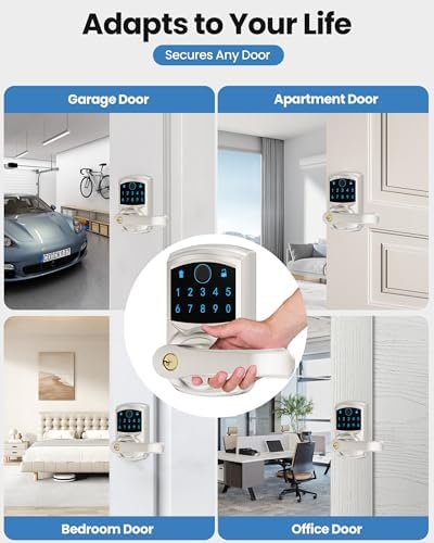 Fingerprint Smart Keyless Keypad Door Lock with Handle Biometrics Deadbolts