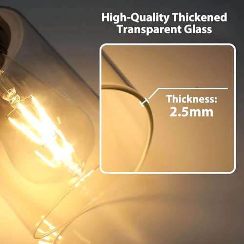 IZORRO Bathroom Light Fixtures, Modern Vanity Lights, Bathroom Lighting Fixtures Over Mirror with Clear Glass Shade, Wall Sconce for Living Room Cabinet Bedroom (Matte Black, 4-Light)