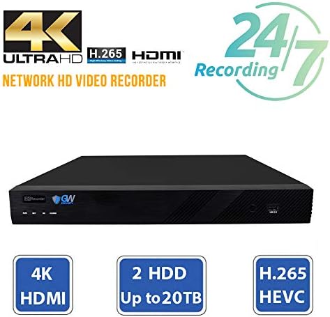 gw security 16 channel 4k nvr 5mp 30fps, front angle view