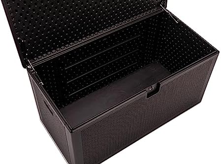 BTExpert Set of 2, 150 Gallon Extra Large Deck Box Outdoor Storage Container for Patio Furniture Cushions Garden Tools Pool Supplies Sports Equipment Waterproof Lockable Steel Rod Metal insert