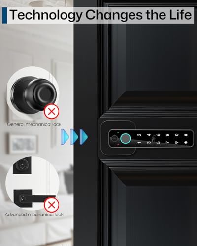 Buoan 5-in-1 Smart Fingerprint Door Lock, Keyless Entry Digital Knob