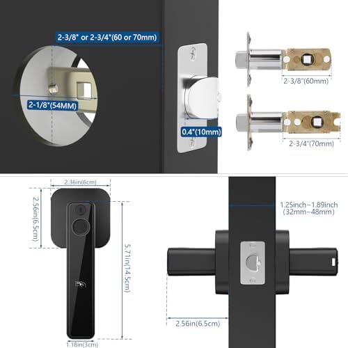 FITNATE Smart Fingerprint Door Lock 3 Waysv Entry Password App Ctrl Keyless