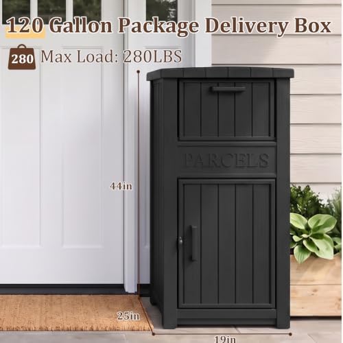 Package Delivery Boxes for Outside, 120 Gallon Outdoor Storage Box