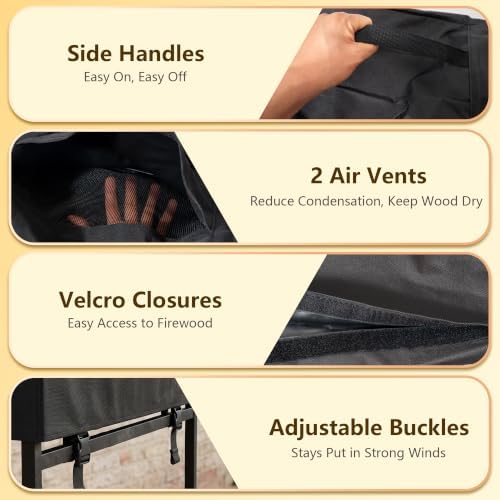 Firewood Cover for 4ft Rack - Waterproof Heavy Duty Outdoor 600D Oxford